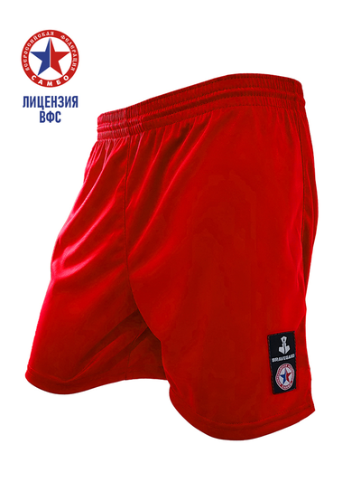 Шорты синтетические для самбо ВФС Bravegard Победа красные