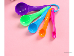 Набор мерных ложек Доляна «Креатив», 5 шт: 1 мл, 2,5 мл, 5 мл, 7,5 мл, 15 мл, цвет МИКС