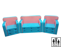 Детская игровая мебель "Комфорт" голубой / св.розовый