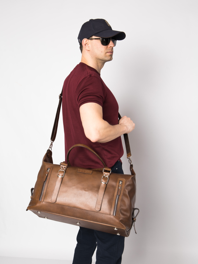 Кожаная дорожная сумка Bergamo Premium brown (арт. 4048-63)