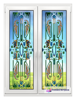 Витражная пленка, витражная пленка самоклеющаяся, пленочный витраж с классическим рисунком