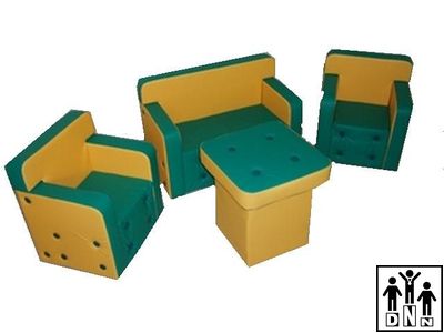 Детская игровая мебель "Комфорт" зеленый / желтый