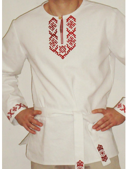 Русская вышитая рубаха из льна "Радомир"