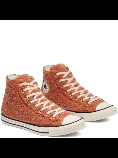 Кеды Converse Chuck Taylor All Star Cozy Club Ginger Rose коричневые высокие
