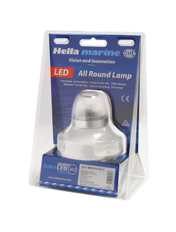 Круговой огонь Hella Marine NaviLED 360 2LT 980 910-111 белый 360° 9-33В 2Вт видимость 2 мили в белом пластиковом корпусе для поверхностного монтажа