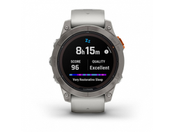 Умные часы Garmin Fenix 7 Pro Sapphire Solar титановый серый с серо-оранжевым ремешком 010-02777-20