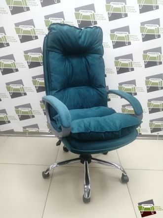 Кресло Кр85 ТГ СП ХРОМ HT20 (ткань морская волна)