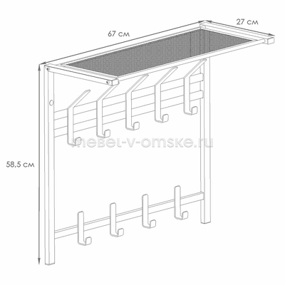 Вешалка с полкой ТОРОНТО 22