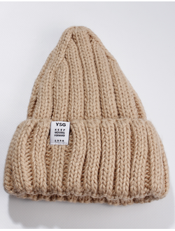 Шапка женская "Резинка объёмная" 823 нуга, горчица