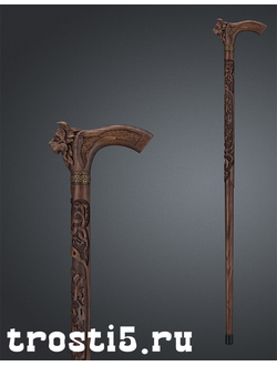 Резная красивая трость с рысью "Рысь Резная"