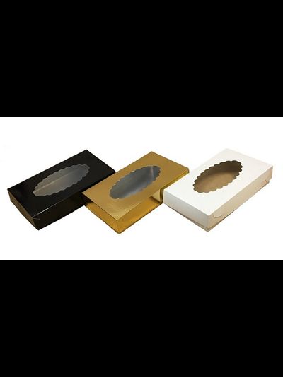 Коробка для эклеров с окном (белая) , 240*140*55мм