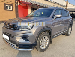 Защита переднего бампера двойная d60/42 для Changan CS35 Plus (2019-...)
