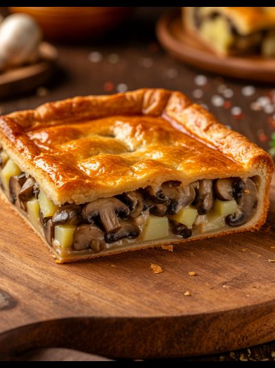 Пирог с грибами и картофелем
