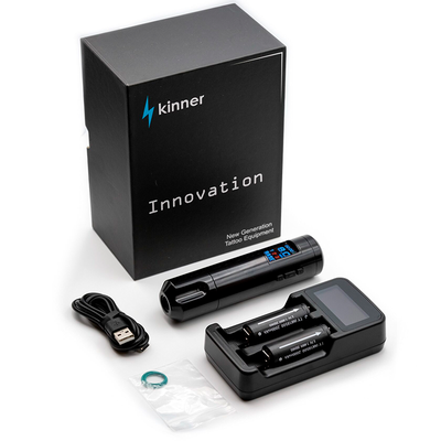 Беспроводная тату машинка Skinner Innovation PRO 2.0 Stroke 3,8mm Black Gloss (версия без сумки)