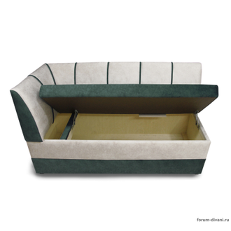 Кухонный ДИВАН "ФОРУМ-8" с боковой спинкой, Зеленый/Слоновая кость Левый