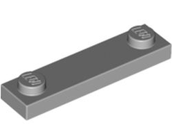 Plate, Modified 1 x 4 with 2 Studs without Groove, Light Bluish Gray (92593 / 4599498)