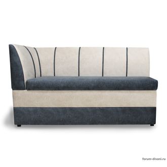 Кухонный ДИВАН "ФОРУМ-8" с боковой спинкой, Серый/Слоновая кость Левый