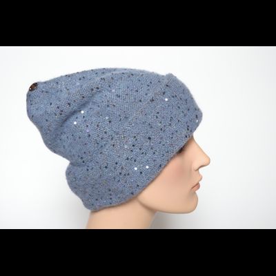 Голубая женская шапка с отворотом Vizio Италия 6917 CRY