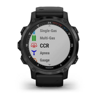 Умные часы Garmin Descent MK2S угольно-серый корпус с DLC-покрытием, черный силиконовый ремешок 010-02403-04
