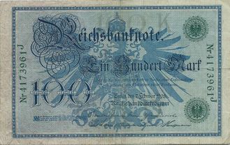 100 марок K. Германия, 1908 год