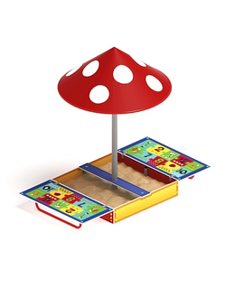 Песочница (Арифметика) ИО 5.01.10-03 с крышкой и грибком средняя