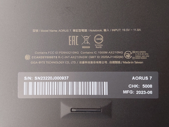 AORUS 7 9KF ( 17.3 Full HD IPS 360Hz i5-12500H RTX4060 (8Gb) 16Gb 512+512Gb SSD )