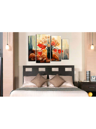 Модульная картина "Цветы и вино"