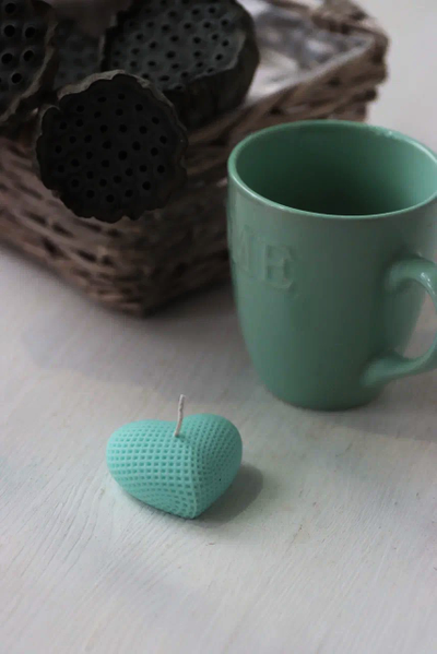 СВЕЧА "СЕРДЦЕ" бирюза