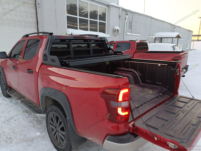 Жёсткая 4-секционная крышка HAL Pro с широкой дугой для пикапа Changan Hunter Plus, открытие на 2/3