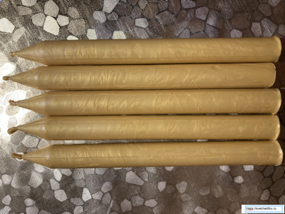 Свеча золотая "Карандаш" (4 часа горения).