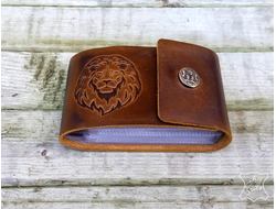 визитница ручной работы, кожаные аксессуары ручной работы, кожаная визитница, визитница на заказ