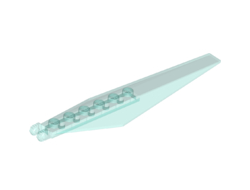 Hinge Plate 3 x 12 with Angled Side Extensions and Tapered Ends, Trans-Light Blue (57906 / 6259081 / 6290193)