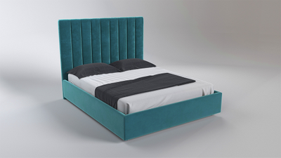Современная дизайнерская кровать Тринити, мягкое высокое изголовье, прямая стежка, фанера, усиленная металлом, с подъемным механизмом и бельевым ящиком