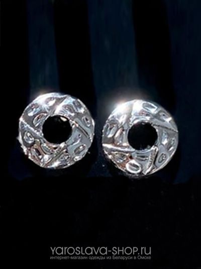 АЛ-230.  Серьги пусеты бублики.