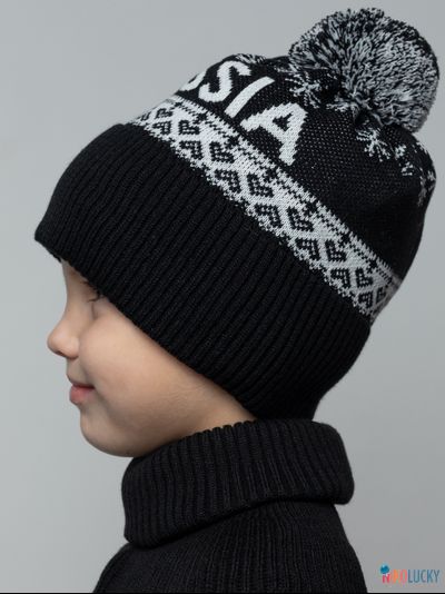 Шапка 20202-01 подклад 100% полиэстер, черный,белый 56