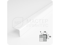 Алюминиевый отделочный уголок Лука УО 10х10мм. белый глянец