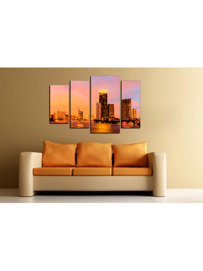 Модульная картина "Небоскребы у воды"