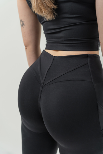 Шорты с высокой талией HIGH WAISTED BIKER SHORTS 10″ GYM THERAPY 628 черные