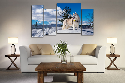 Модульная картина "Снежная лайка"