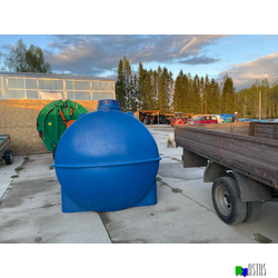 Емкость 5000 литров горизонтальная  синяя