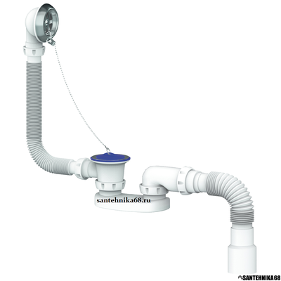 Сифон для ванны с переливом и пробкой Unicorn S12