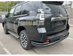 Защита заднего бампера угловая большая с покрытием «раптор» d76/42 для Toyota Land Cruiser Prado 150 (2010-2014)