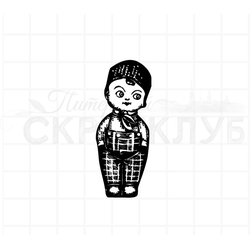 Штамп для скрапбукинга старинная Кукла мальчик винтаж