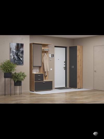 Антре 65.07 Шкаф  Дуб вотан / Диамант серый