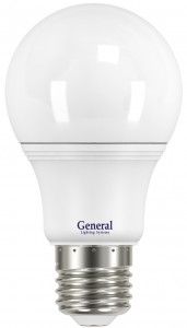 Лампа светодиодная General ЛОН A60 E27 14W 6500K 6K 60x110 пластик/алюмин. 637200