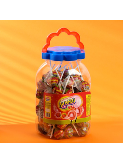 Карам.на пал. с жев.рез. "Лизунец XXL" клубника 24г*100шт*6бн//