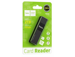 Кард ридер Hoco HB20 Mindful 2-в-1 USB2.0 черный