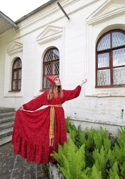 Платье ярусное "Птица Тройка"