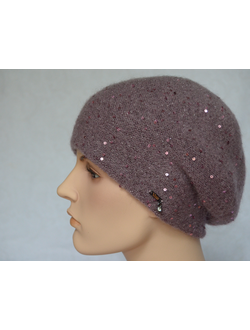 Сиреневый женский берет вязаный Vizio Италия 6943 фото