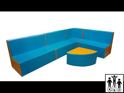 Детская игровая мебель "Зиг-заг" голубой / желтый